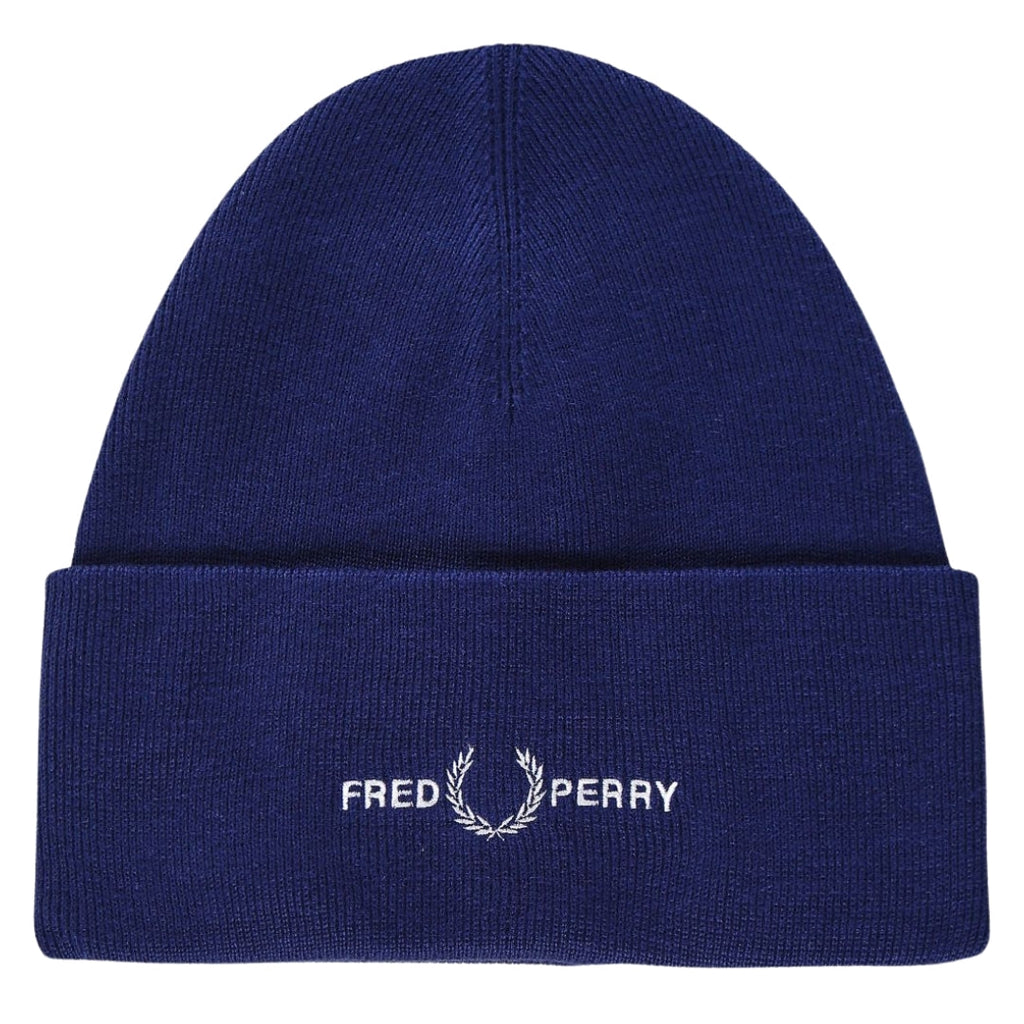 Fred Perry Graphic Logo French Navy Blue Beanie C4114 143