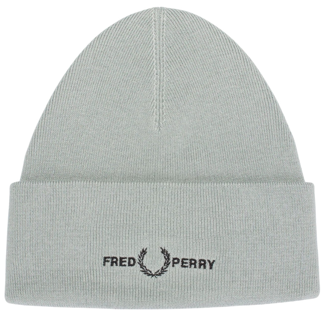 Fred Perry Graphic Logo Silver Blue Beanie C4114 959