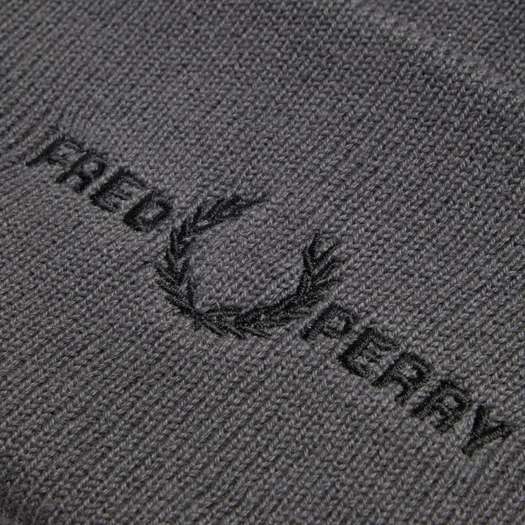 Fred Perry Graphic Logo Gunmetal Grey Beanie C4114 G85