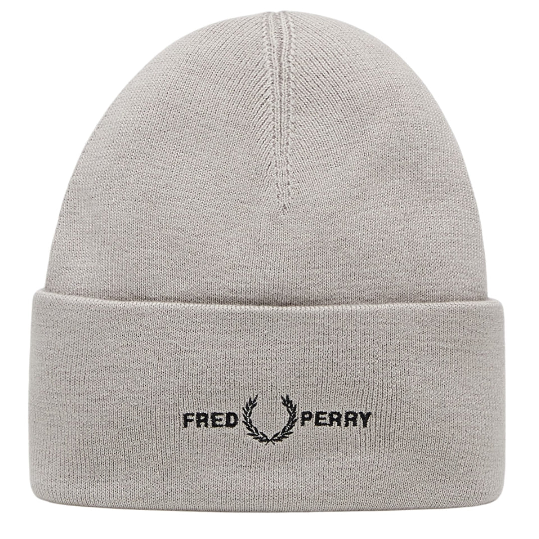 Fred Perry Graphic Logo Concrete Grey Beanie C4114 Q54