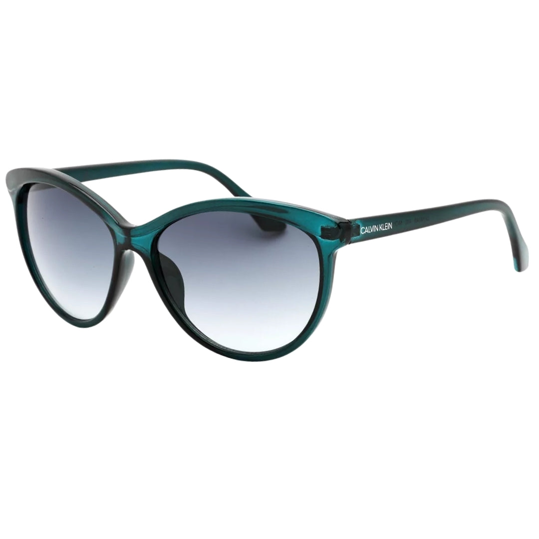 Calvin Klein Crystal Teal Framed Grey Gradient Lensed Sunglasses CK19534S 430