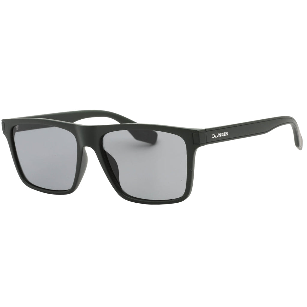 Calvin Klein Solid Smoke Lens Matte Cargo Black Sunglasses One Size