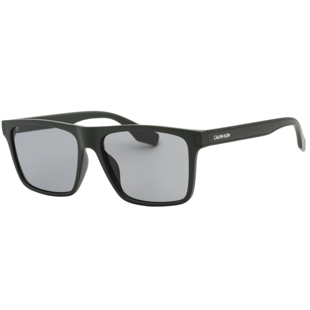 Calvin Klein Solid Smoke Lens Matte Cargo Black Sunglasses One Size