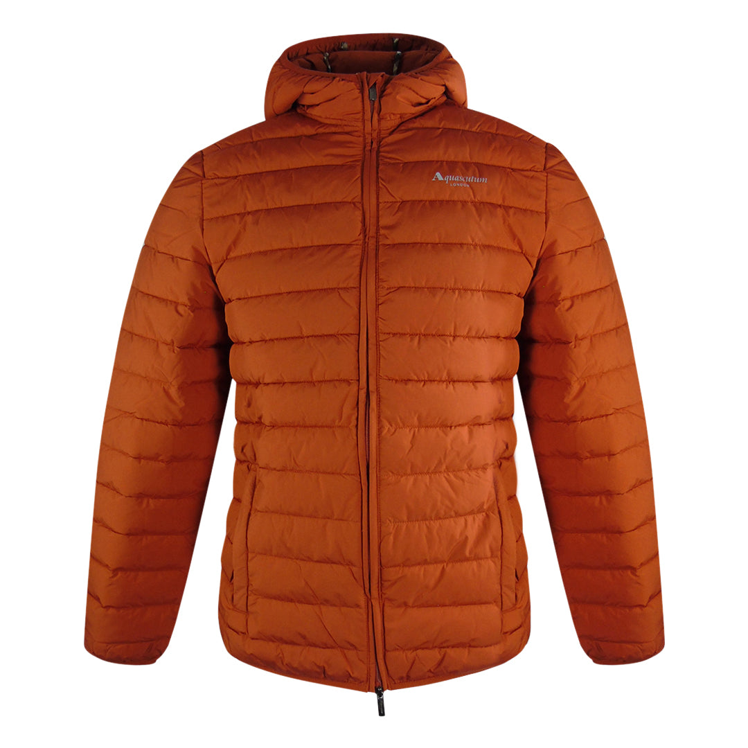 Aquascutum Active 100Gr Hooded Jacket Rust Jk011 23 Orange Jacket Male - Style Centre Wholesale