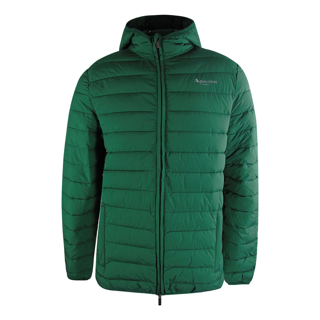 Aquascutum Active 100Gr Hooded Jacket Hunter Green Jk011 27 Green Jacket Male - Style Centre Wholesale