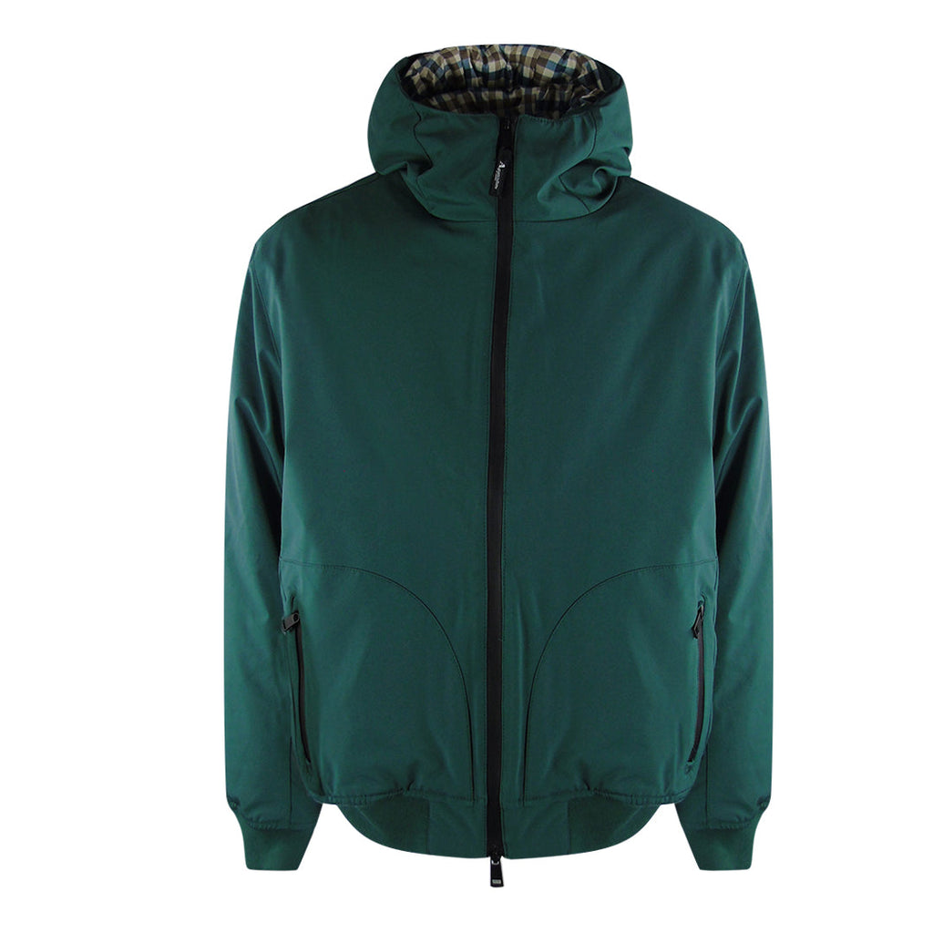 Aquascutum Active Hooded Jacket Rust Jk00827 Hunter Green Jacket Male - Style Centre Wholesale