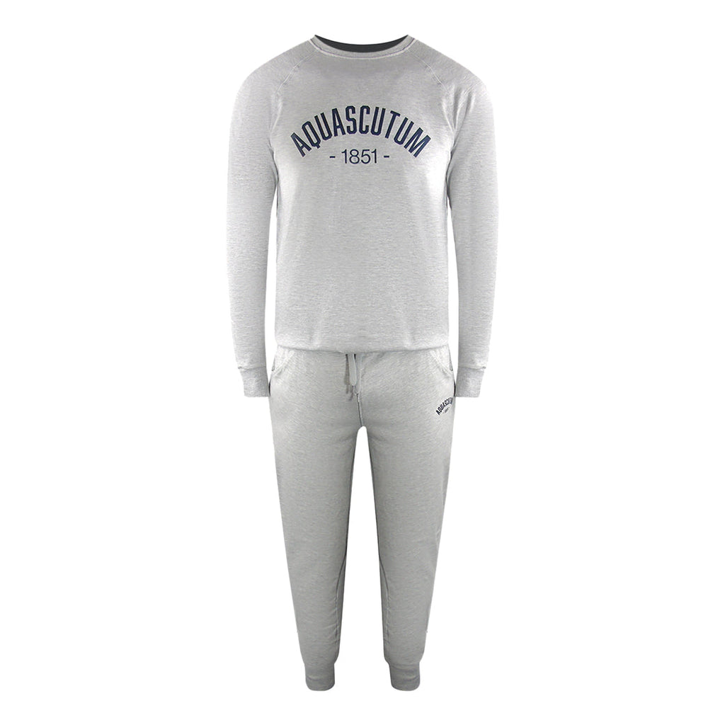 Aquascutum Aa_Ow04_St002 Oldchool Crewneck Grayel St002 Grey Creckneck And Track Pants Set Male