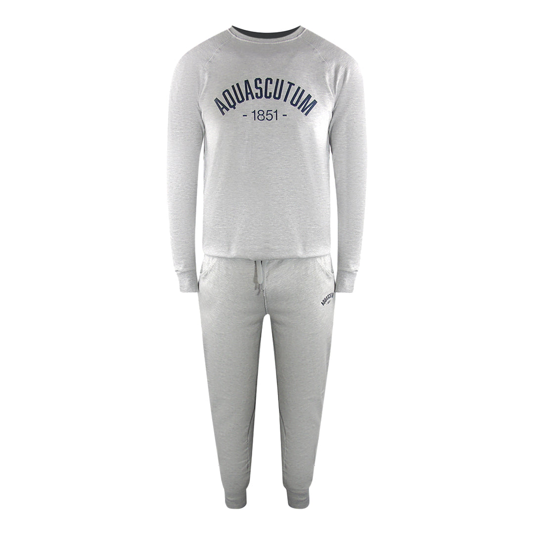 Aquascutum Aa_Ow04_St002 Oldchool Crewneck Grayel St002 Grey Creckneck And Track Pants Set Male