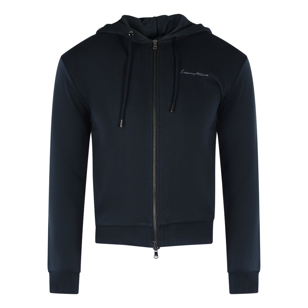 Emporio Armani Navy Blue Hooded Zip Up Hoodie