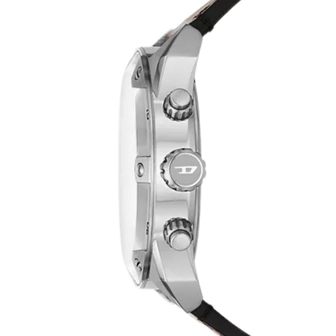 Diesel Brown Leather Strap Silver Watch DZ4606