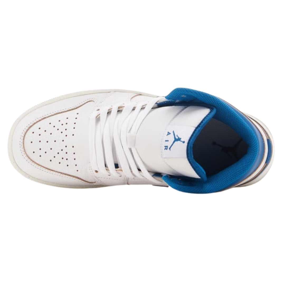 Nike  Fn5215 141 Air Jordan 1 Mid Se 141 White Blue Trainer Air Jordan 1 Mid Se UK 10