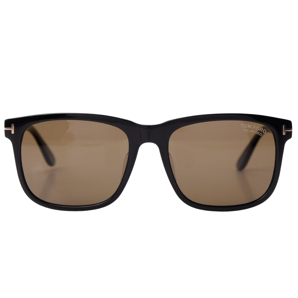 Tom Ford Stephenson Brown Polarized Lens Shiny Black Sunglasses One Size