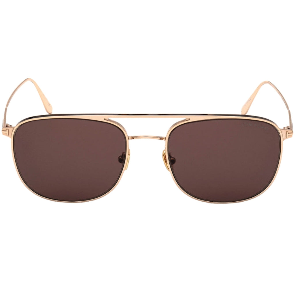 Tom Ford Jake Brown Lens Shiny Rose Gold Sunglasses One Size