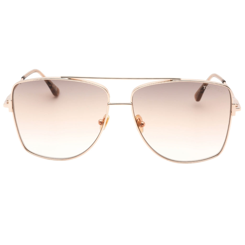 Tom Ford Reggie Gradient Brown Lens Shiny Rose Gold Sunglasses FT0838 28F