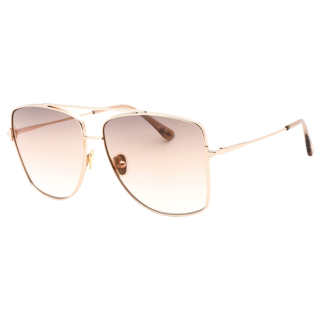 Tom Ford Reggie Gradient Brown Lens Shiny Rose Gold Sunglasses FT0838 28F