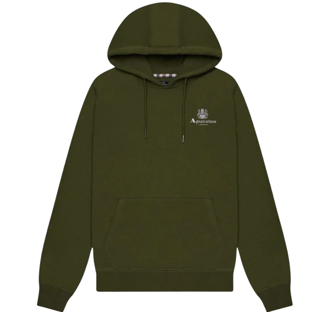 Aquascutum Active Big Logo Hoodie Fw23 Sw002 06 Green Hoodie Mens