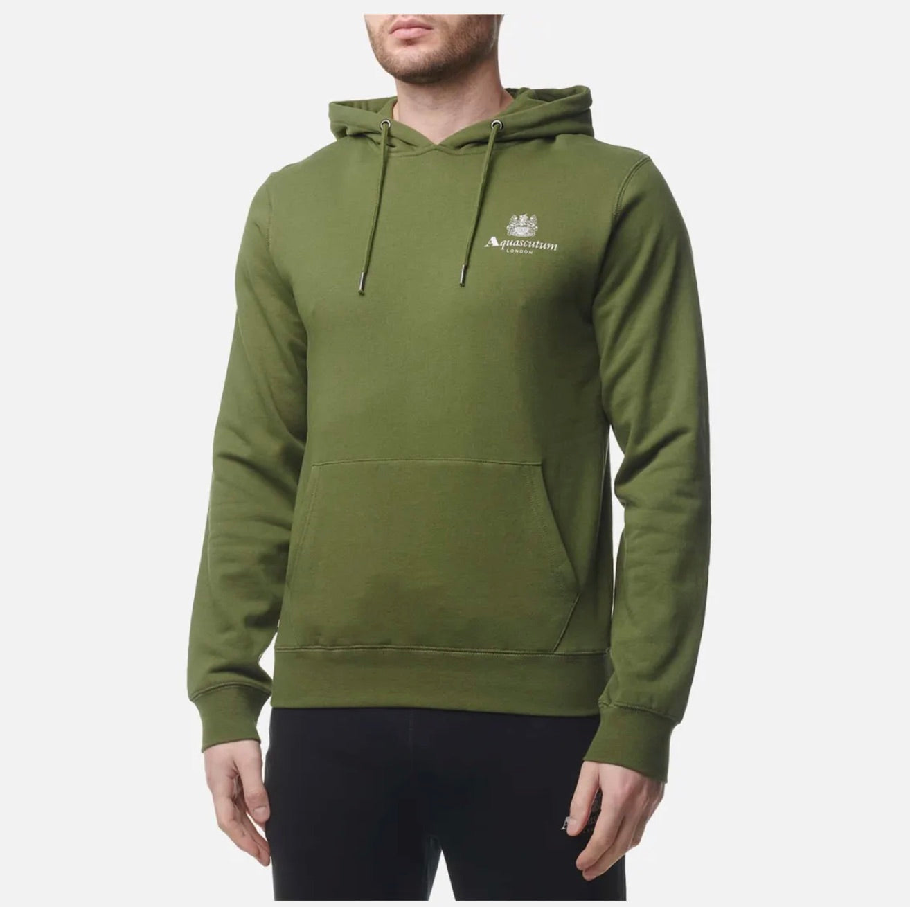 Aquascutum Active Big Logo Hoodie Fw23 Sw002 06 Green Hoodie Mens