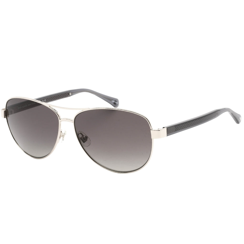 Kate Spade Fara Grey Gradient Lens Palladium Silver Sunglasses One Size