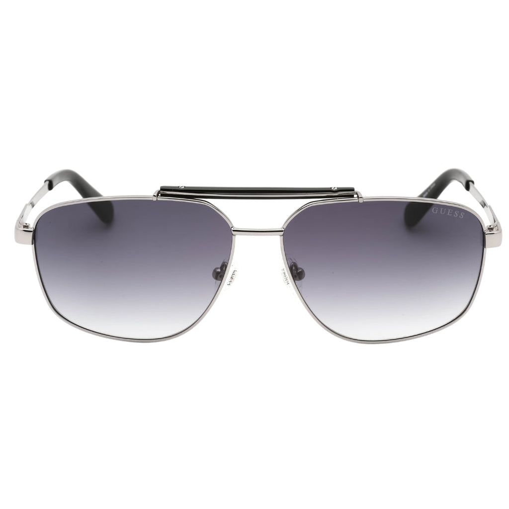 Guess Gradient Smoke Lens Shiny Dark Silver Sunglasses GU00054 06B