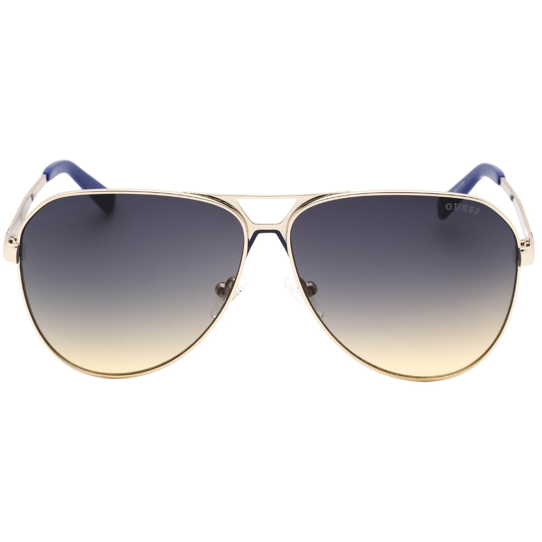 Guess Gradient Blue Lens Gold Aviator Sunglasses One Size