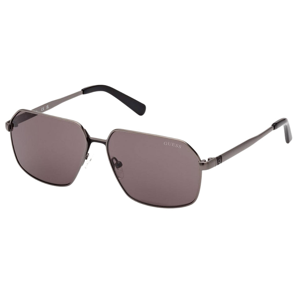 Guess Smoke Lens Matte Gunmetal Silver Framed Sunglasses One Size