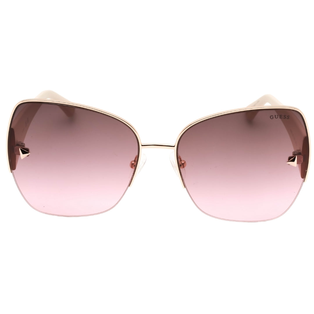 Guess Gradient Bordeaux Lensed Shiny Rose Gold Sunglasses GU6136 28T