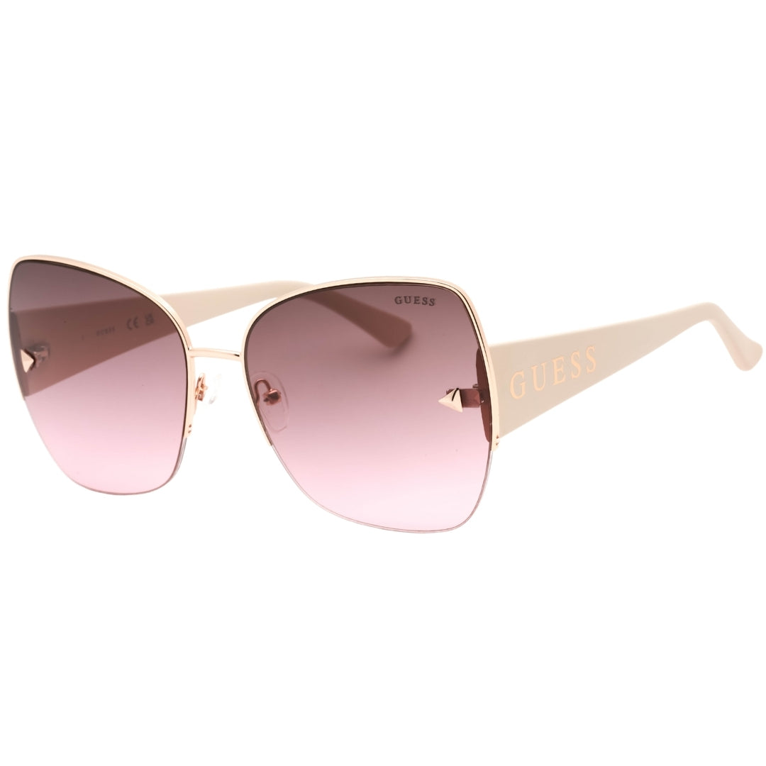 Guess Gradient Bordeaux Lensed Shiny Rose Gold Sunglasses GU6136 28T