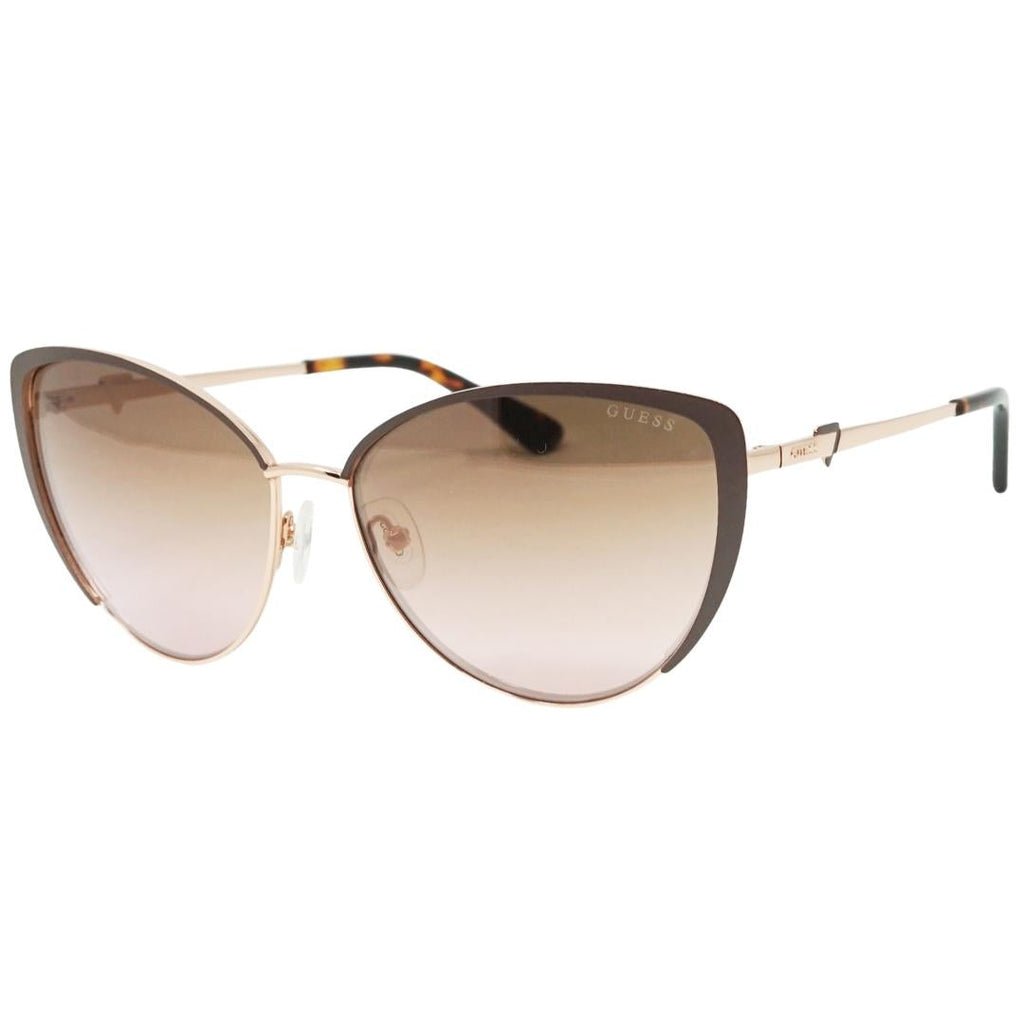 Guess Cat Eye Shiny Dark Brown Sunglasses GU7744G