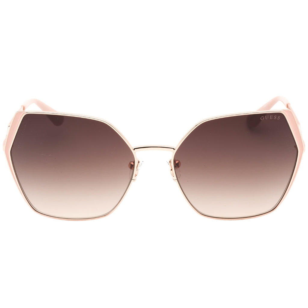 Guess Gradient Brown Lens Shiny Rose Gold Sunglasses GU7843 28F