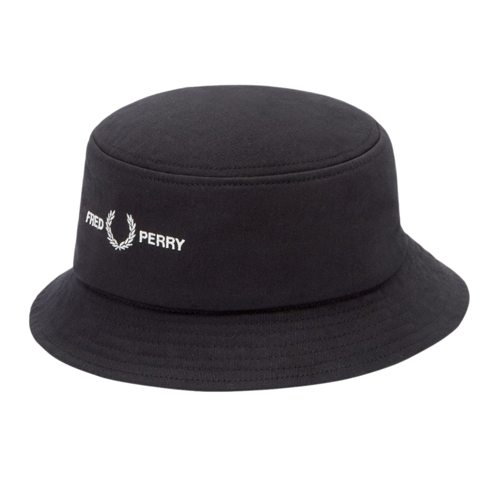 FRED PERRY HW4631 464 Black TWILL BUCKET HAT S