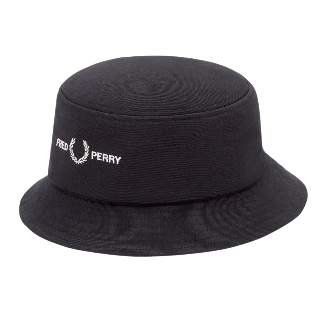 FRED PERRY HW4631 464 Black TWILL BUCKET HAT S