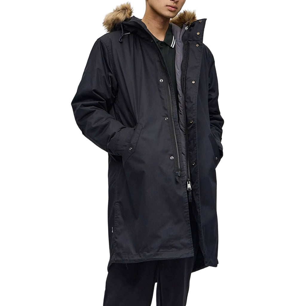 FRED PERRY J6504 184 BLACK 2 In 1 ZIP-IN LINER PARKA M