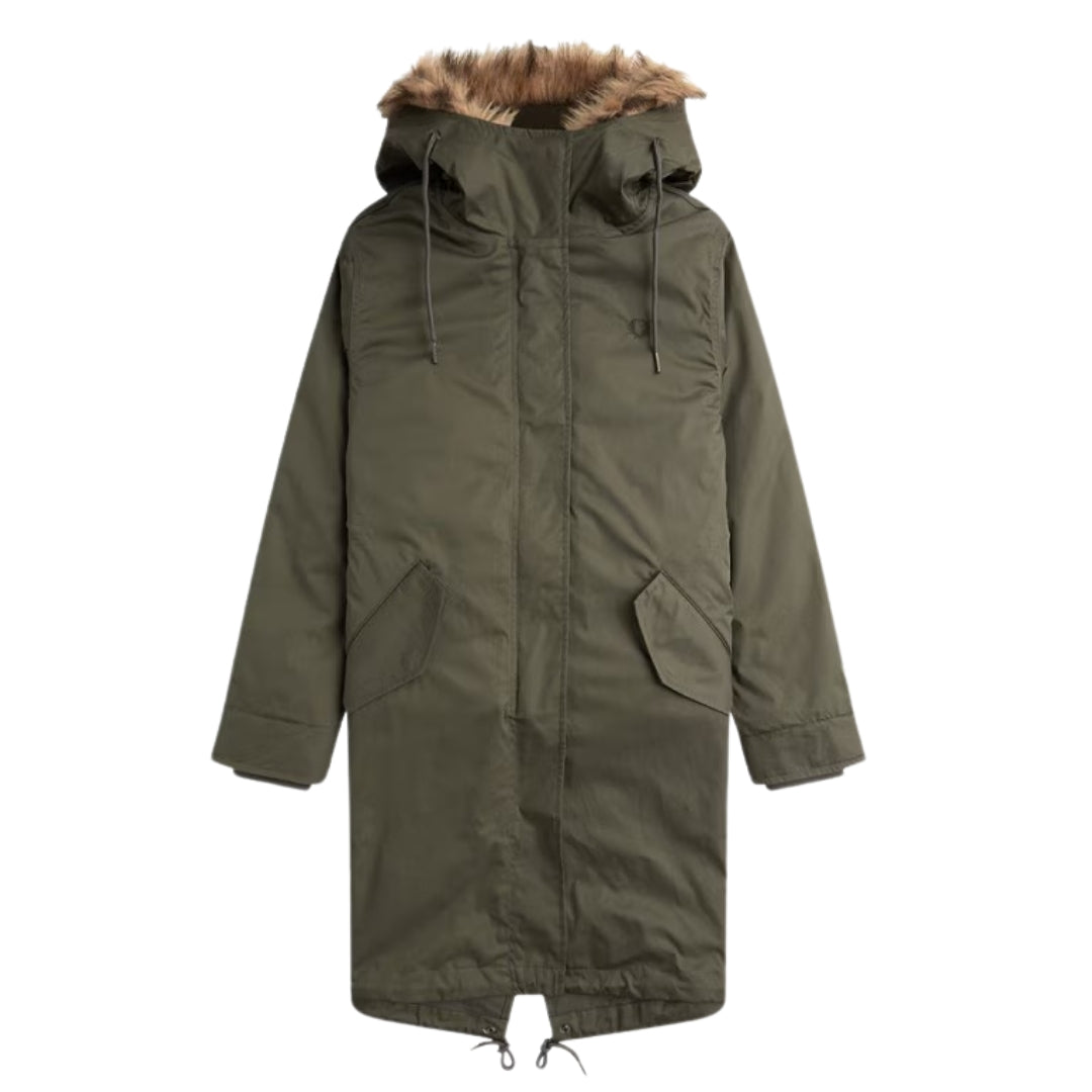 FRED PERRY J6504 638 FIELD GREEN 2 in 1 ZIP-IN LINER PARKA S