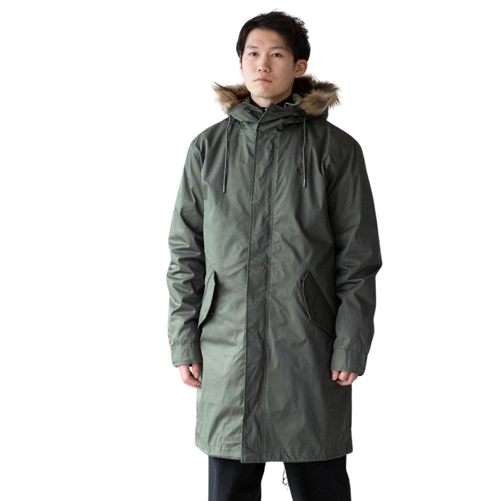 FRED PERRY J6504 638 FIELD GREEN 2 in 1 ZIP-IN LINER PARKA S