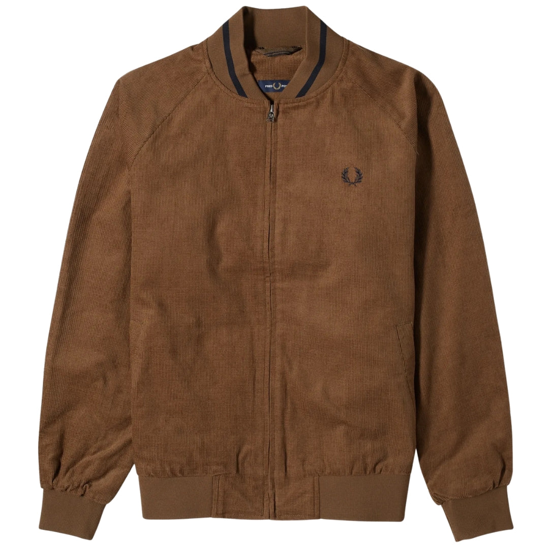 FRED PERRY J6514 P96 SHADED STONE WAFFLE CORD TENNIS BOMBER S