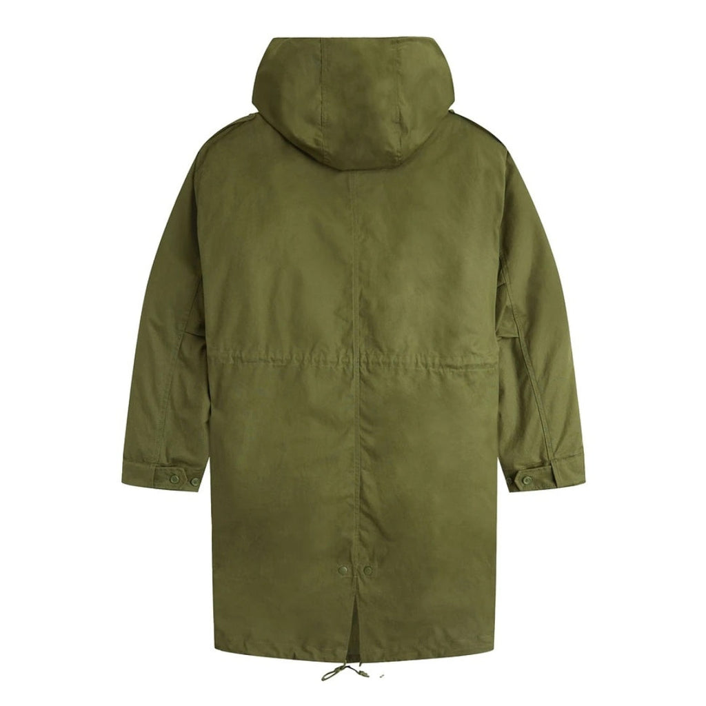 FRED PERRY J6525 Q50 PARKA GREEN FUR LINED PARKA M