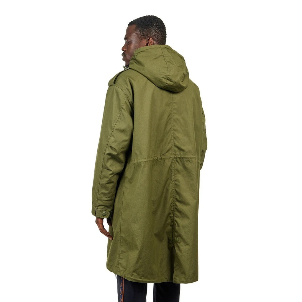 FRED PERRY J6525 Q50 PARKA GREEN FUR LINED PARKA M