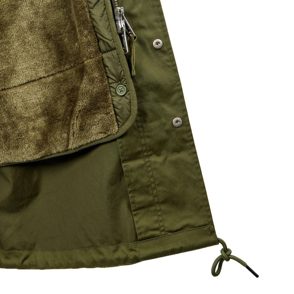 FRED PERRY J6525 Q50 PARKA GREEN FUR LINED PARKA M