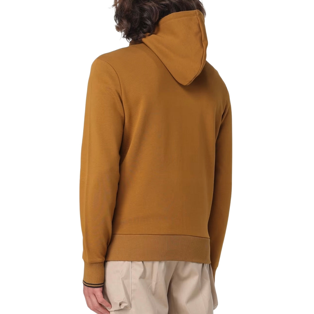 Fred Perry J7536 S81 Dark Caramel Hooded Zip Sweatshirt Mens S