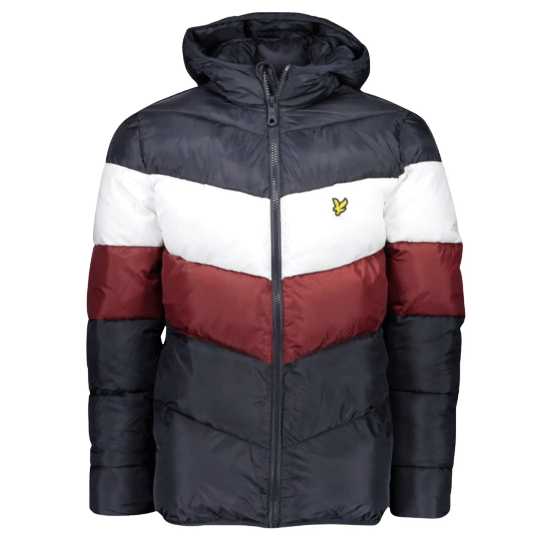 Lyle Scott Colour Block Navy Blue Puffer Jacket