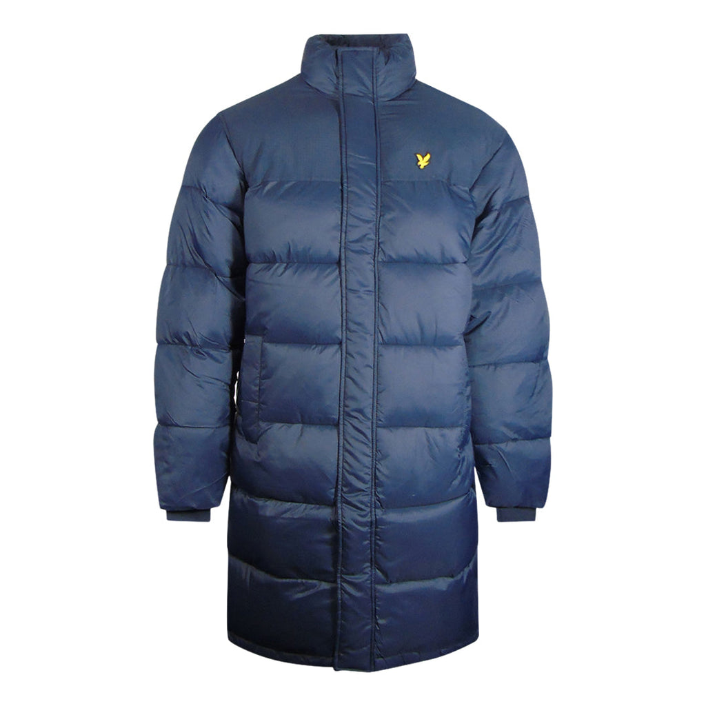 Lyle Scott Longline Wadded Navy Blue Puffer Jacket