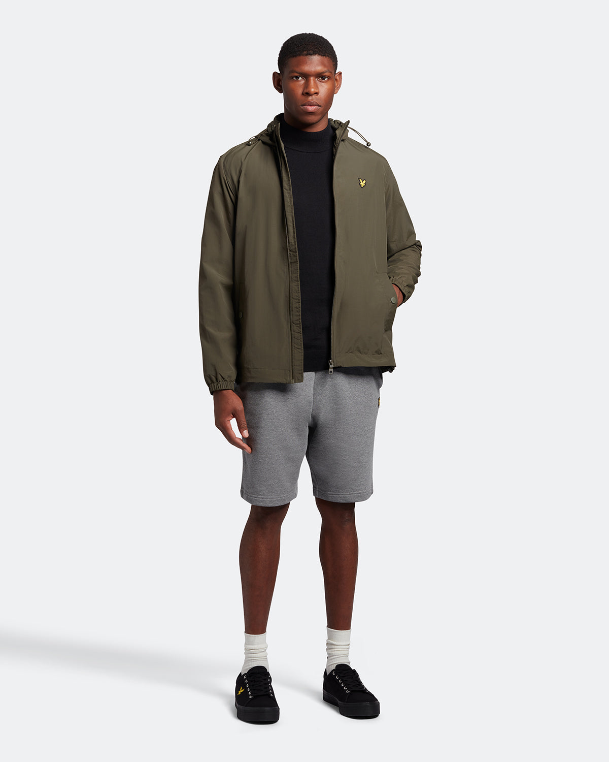 Lyle Scott Branded Olive Hooded Short Lightweight Jacket