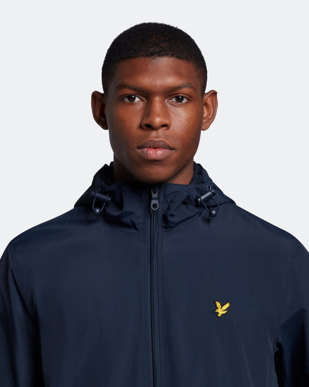 Lyle Scott Branded Navy Blue Hooded Short Lightweight Jacket