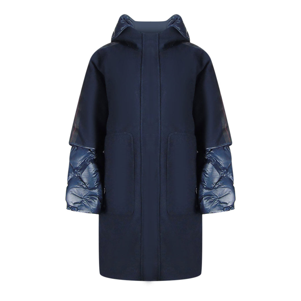 Parajumpers Joy Navy Blue Oversize Long Hooded Down Jacket S