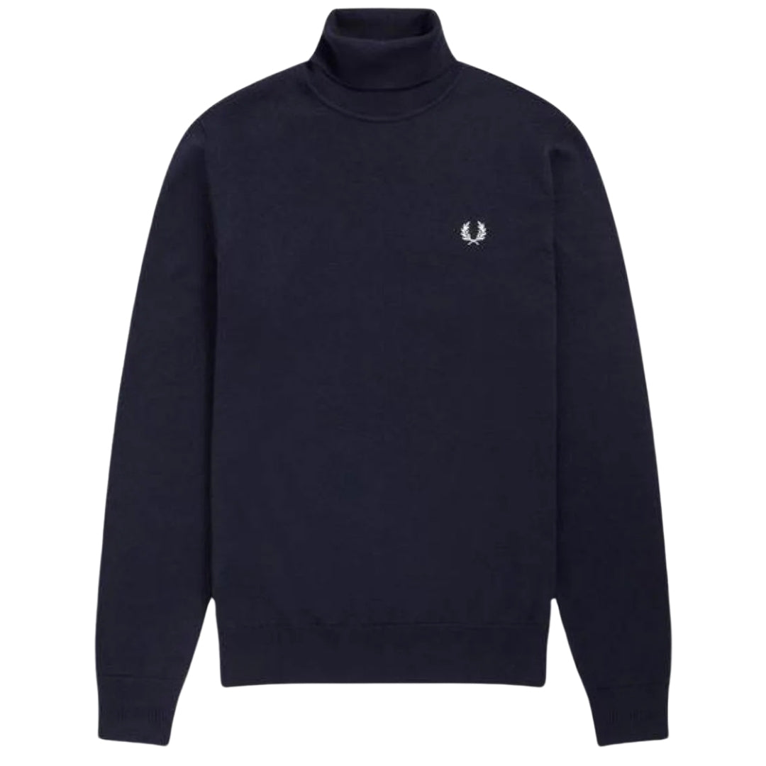 Fred Perry Navy Blue Roll Neck Jumper XS