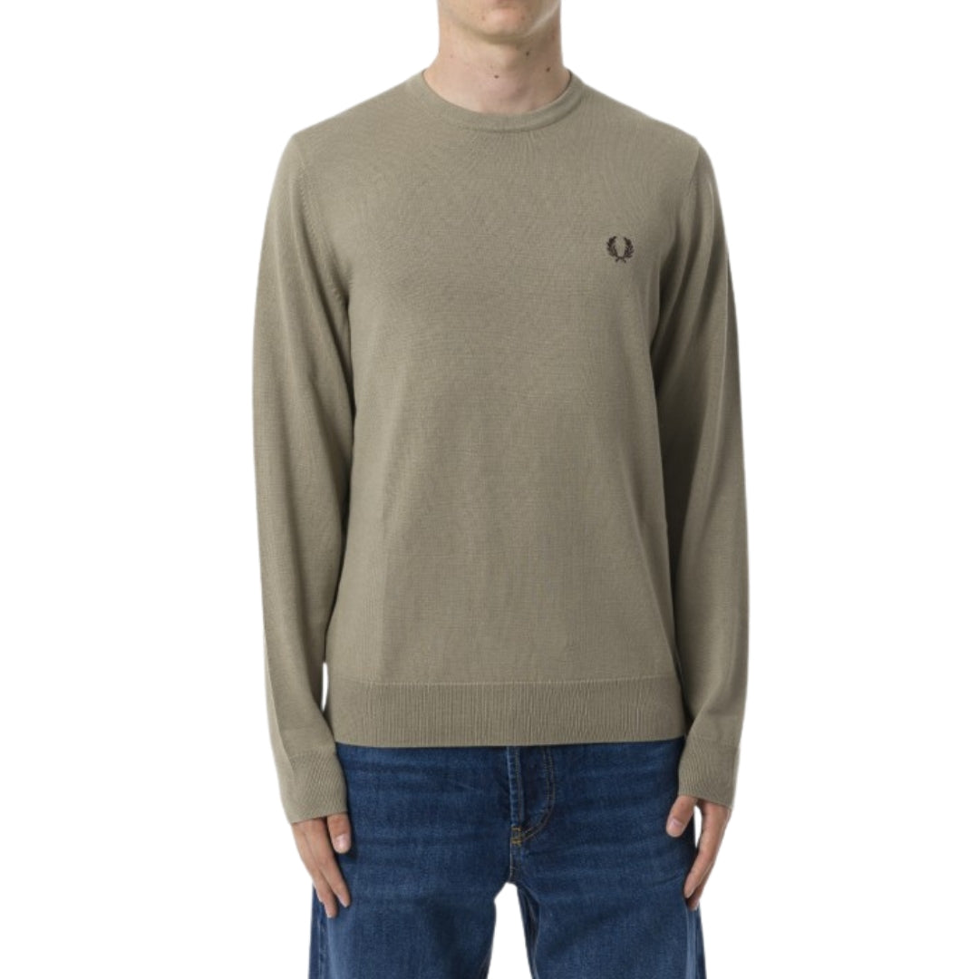 Fred Perry K9601 U54 Warm Grey Jumper Mens XS