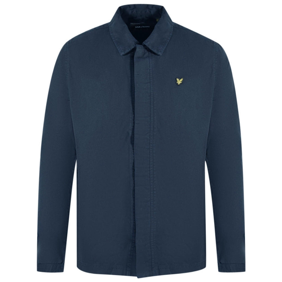 Lyle Scott Washed Drill Overshirt Navy Blue Jacket