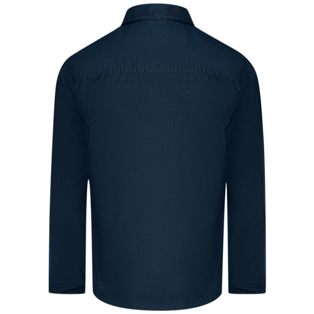 Lyle Scott Washed Drill Overshirt Navy Blue Jacket