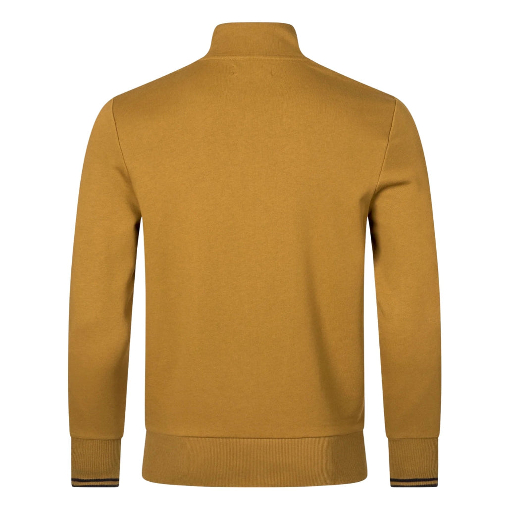 Fred Perry M3574 S81 Dark Caramel 1/4 Zip Sweatshirt Mens XS