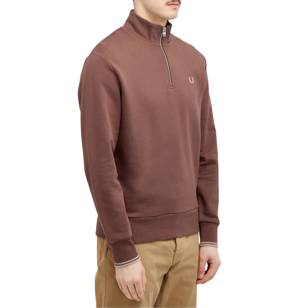 Fred Perry M3574 U85 Brick 1/4 Zip Sweatshirt Mens XS